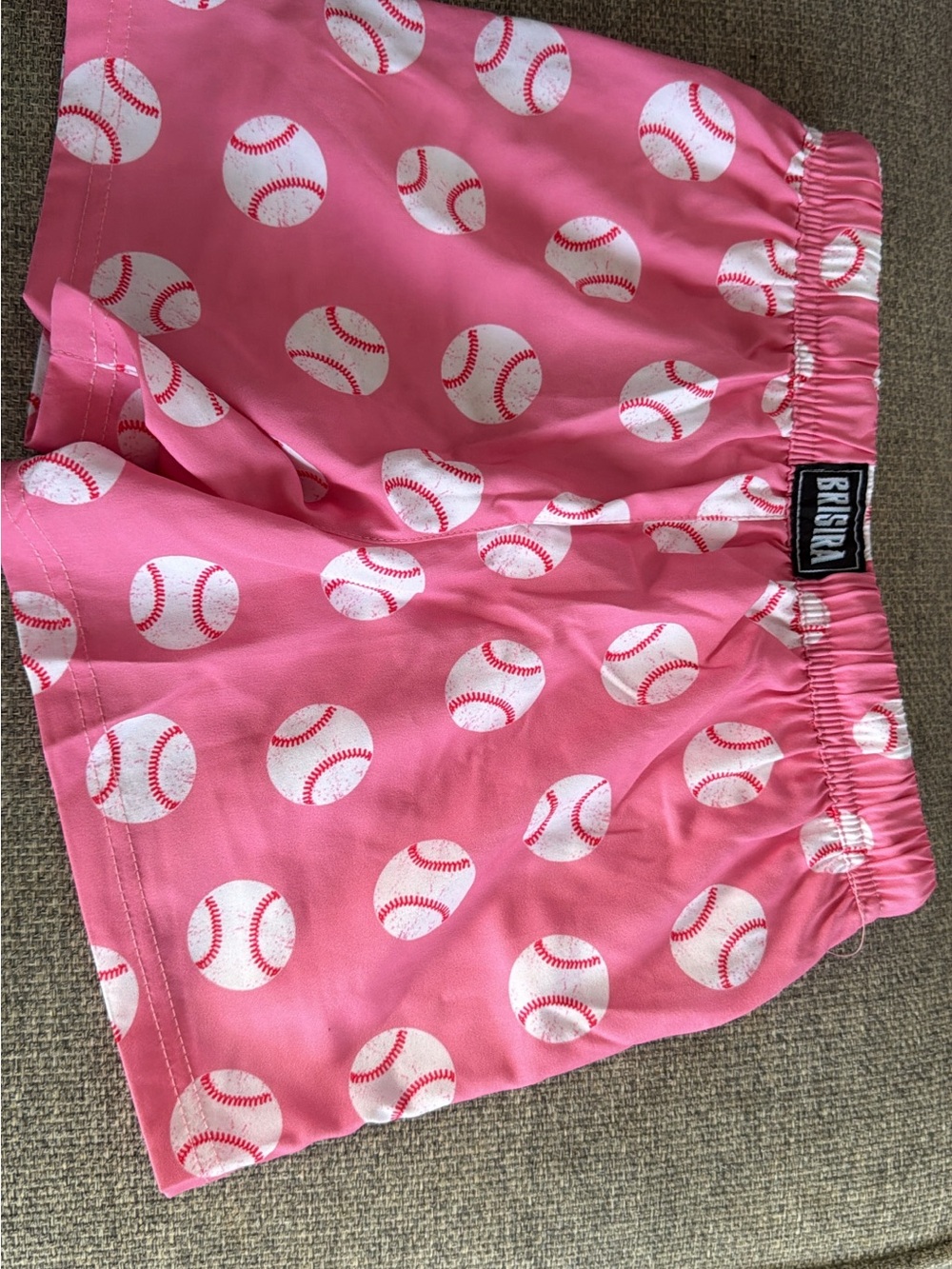 Pink Kids' Baseball Print Shorts